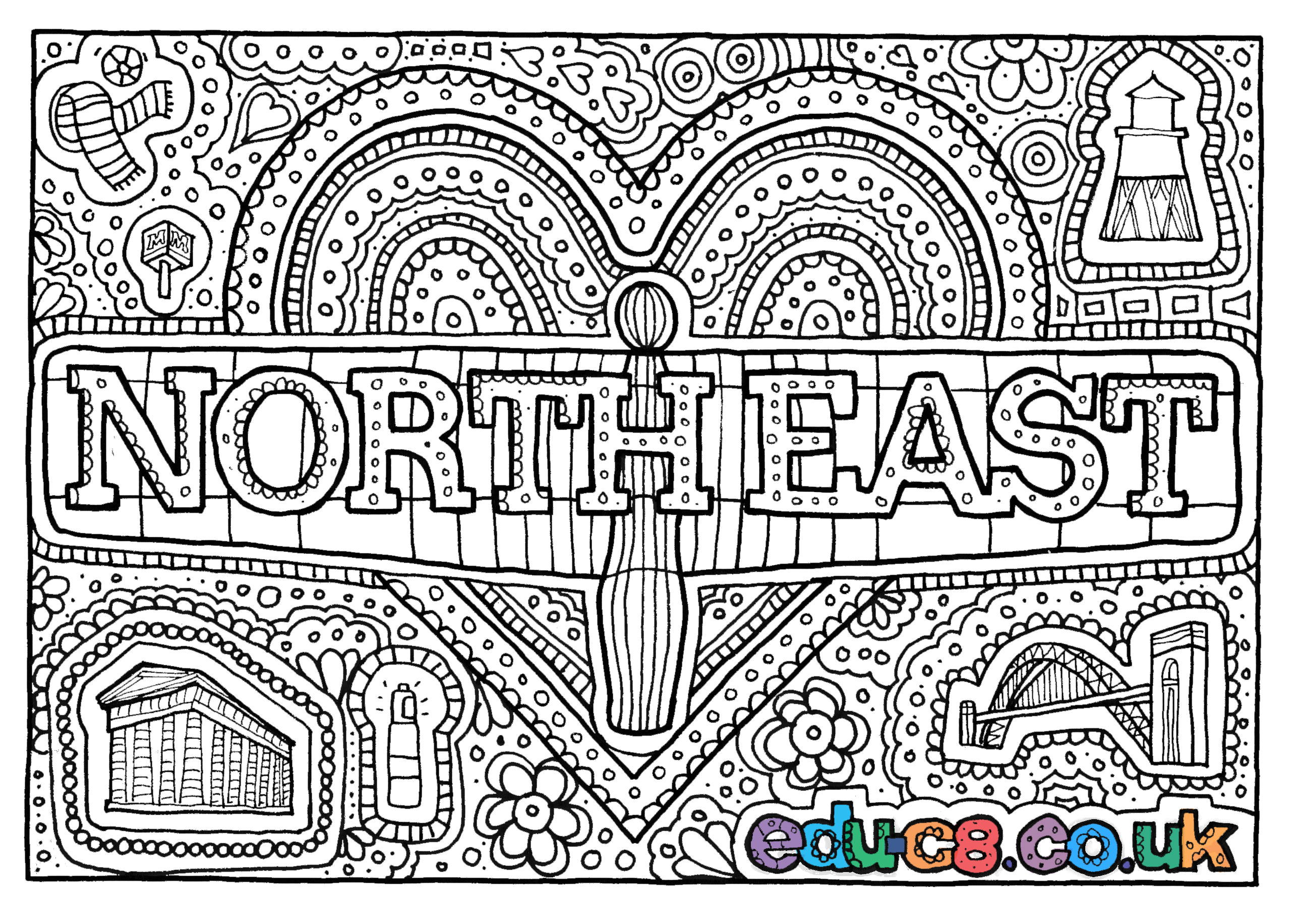 north east MHFA colouring